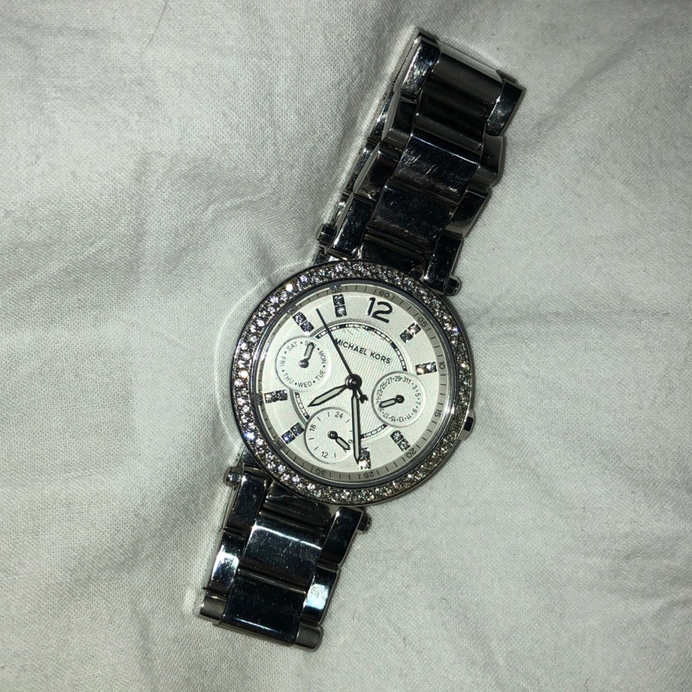 Michael Kors Pave Silver-Tone Watch